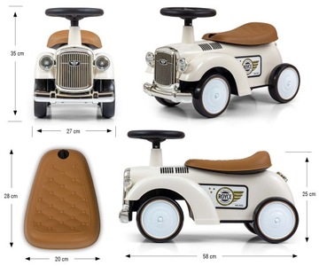 Milly Mally Vehicle Royce White Ride On WHITE Ретро игрушечная машинка-коляска