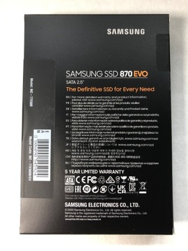 Твердотельный накопитель Samsung 870 EVO 500 ГБ 2,5 дюйма SATA III