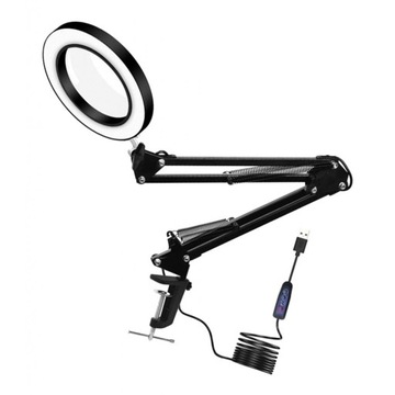 Lampa z 3 trybami kolorów i 5-krotnym szkłem powiększającym Biurko z