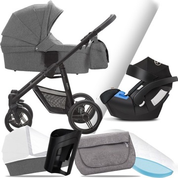 WÓZEK GŁĘBOKI BEBETTO NICO LJ195 I + CYBEX ATON 5