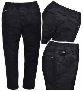 ALTO Spodnie wizytowe GUMA w pasie czarne SLIM eleganckie r 140