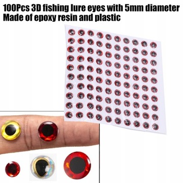 100шт Рыбьи глаза 5мм Прочный 3D Круглый