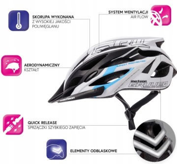 Регулируемый велосипедный шлем METEOR GRUVER белый/серый размер M 55-58 см