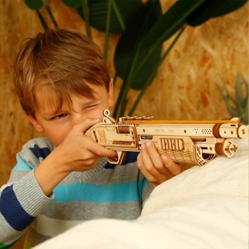 PUZZLE 3D STRZELBA PISTOLET NA GUMKI ROBOTIME