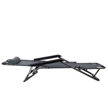 Складной шезлонг, СЕРЫЙ, ДЛЯ САДОВОЙ ТЕРРАСЫ