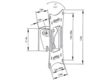 Крепление для ЖК-телевизора 10–27 дюймов VESA Type X, тонкое