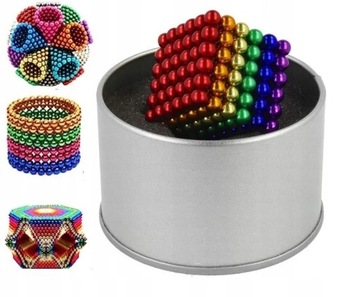 NEOCUBE KLOCKI KULKI MAGNETYCZNE 5mm 216szt TĘCZA