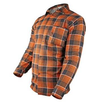 KOSZULA ROBOCZA FLANELOWA BAWEŁNA POMARAŃCZ PL XL
