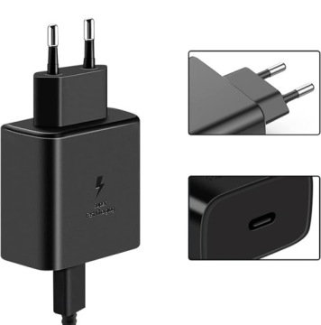 БЫСТРОЕ СЕТЕВОЕ ЗАРЯДНОЕ УСТРОЙСТВО ДЛЯ ТЕЛЕФОНОВ SAMSUNG 45 Вт + КАБЕЛЬ USB-C ДЛИНОЙ 2 М БЛОК ПИТАНИЯ