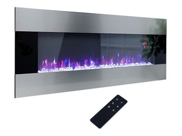 DUŻY Kominek elektryczny WarmieHomy 1800W 128x47x14cm Regulacja kolorów
