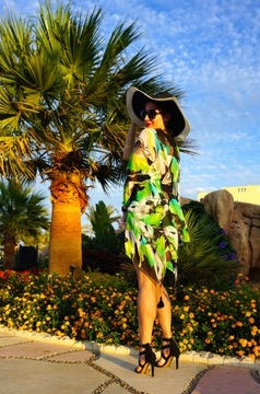 PAINT MIDI ШИФОН ПЛЯЖ ПАРЕО ТУНИКА КИМОНО