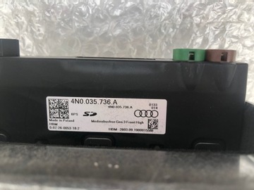 AUDI A6 A7 C8 4K A8 D5 ИНТЕРФЕЙС ИНДУКТИВНОГО ЗАРЯДНОГО УСТРОЙСТВА АУДИО USB SD SIM-ПОРТ