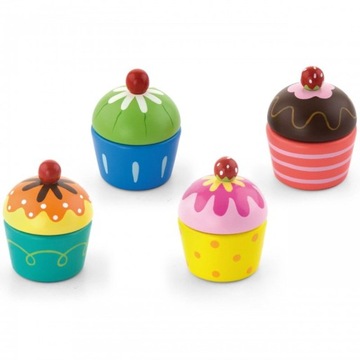 VIGA CIASTECZKA BABECZKI DREWNIANE 4 SZT.