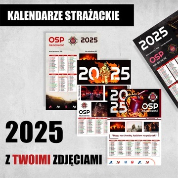 KALENDARZE STRAŻACKIE OSP 2025 DLA STRAŻAKÓW DWUSTRONNE KREATOR x50