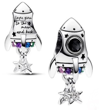 Charms Rakieta miłości Zawieszka srebrna S925