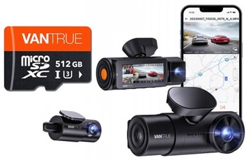 REJESTRATOR VANTRUE N4 PRO 3CH 3 KAMERY + 512GB