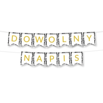 BANER Girlanda dowolny napis MAX 20 ZNAKÓW czarna