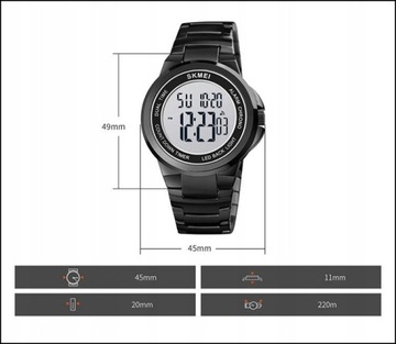 Zegarek męski SKMEI elektroniczny bransoleta LED