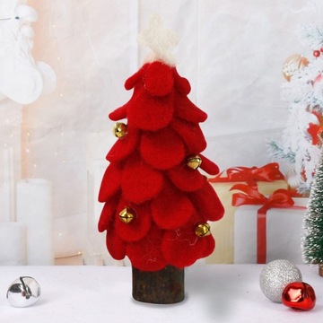 Елочка из шерстяного фетра. Деревянные небольшие украшения.