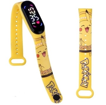 ZEGAREK cyfrowy kolor LED PIKACHU POKEMON watch band dla dzieci prezent