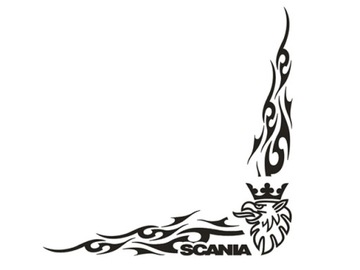 Naklejki narożniki na boczne szyby SCANIA + GRYF