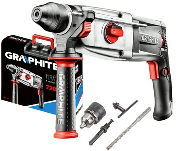 GRAPHITE MŁOTOWIERTARKA SDS+ 720W 2.8J 4 funkcje + adapter 58G527