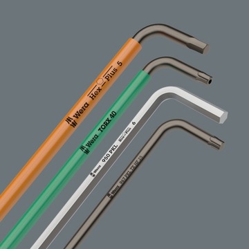 WERA 021406 Шестигранные ключи, короткие, Хром