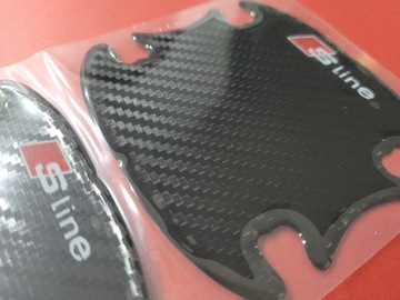 Защитные наклейки на ручки дверей Audi Sline Carbon