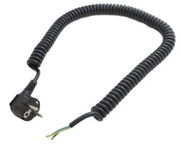 PRZEWÓD SPIRALNY Z WTYCZKĄ ELEKTRONARZĘDZIA 3x1 5m
