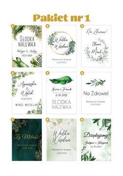 naklejki na butelki 100ml ślub wesele podziękowania, upominki