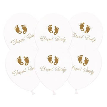 BALONY na Chrzest Święty Małe Stópki 6szt