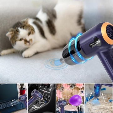 Электрический пылесос с аккумулятором, насадкой 7 в 1 + щеткой, светодиодным экраном