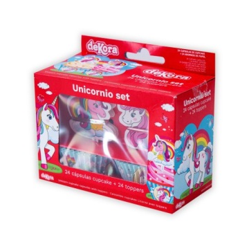 Формочки для маффинов + топперы - UNICORNS - 24x