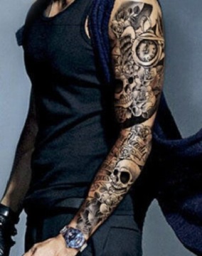 ВРЕМЕННАЯ ТАТУ ЧЕРЕП РУКАВ МНОГИЕ ДИЗАЙНЫ