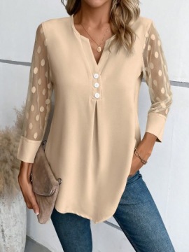 ЭЛЕГАНТНЫЙ ФОРМАЛЬНЫЙ БЛУЗКА СЛУЧАЙНЫЕ ПОВСЕДНЕВНЫЕ КНОПКИ ВЕСНА