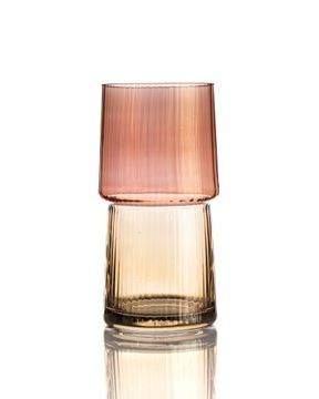 WAZON IRYZOWANY BRZOSKWINIOWY KROSNO LSA HANDMADE UNIKAT 23 cm