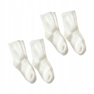 4 пары женских носков Теплые, толстые, модные осенне-зимние плюшевые носки, белые