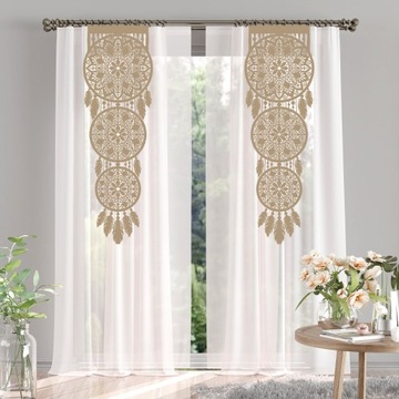 Вуаль WENUS, вуаль белая с лентой и поясом, терраса, гостиная, 140х250см