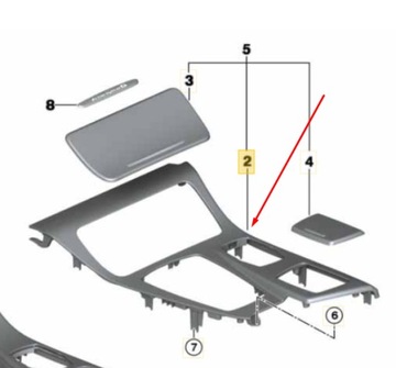 BMW F10 F11 PANEL KRYTY KONZOLA STŘEDNÍ