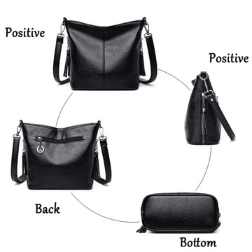 Solid Color Women Tote Bag High Quality Leather La