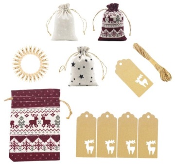 АДВЕНТ КАЛЕНДАРЬ ДЛЯ ДЕТЕЙ DIY МЕШОЧЕК ПОДВЕСНЫЕ ПОДАРКИ НАБОР ИЗ 24 XXL