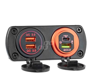 Ładowarka gniazdo 2xUSB do auta motoru 12V 24V QC