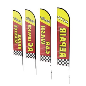 Auto Repair Reklama Feather Flag Kit Swooper Flagi i słupy 16.3 FT