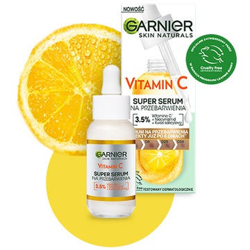 Сыворотка для лица Garnier от пигментных пятен с витамином С и ниацинамидом.