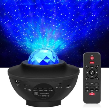 PROJEKTOR LAMPKA NOCNA GWIAZD RZUTNIK NIEBA LED GŁOŚNIK BLUETOOTH + PILOT