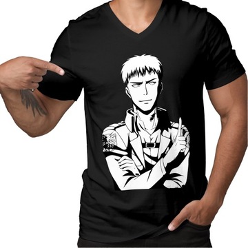 Koszulka czarna męska nadruk Anime Attack on Titan