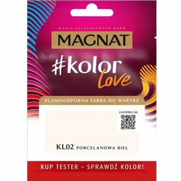 Tester MAGNAT KOLORLOVE - KL02 porcelanowa biel