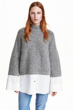 Sweter wełniany z koszulą H&M XS