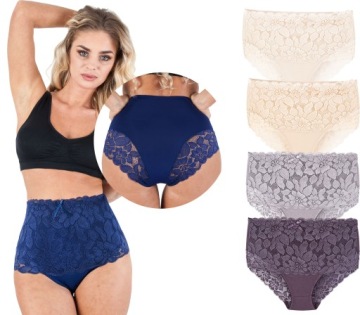 Высокие кружевные трусики для похудения больших размеров