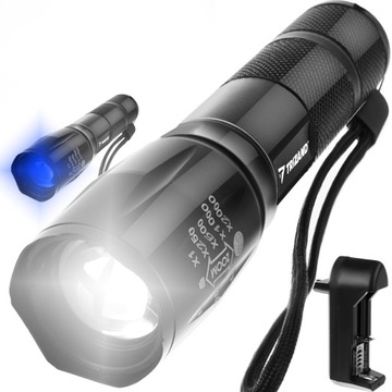 GRATISY# Latarka 2W1 CREE XPE UV TRIZAND akumulator Trizand